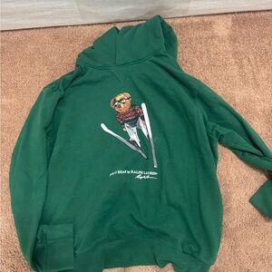 Ralph Lauren Green Polo Bear Ski Crewneck Sweater